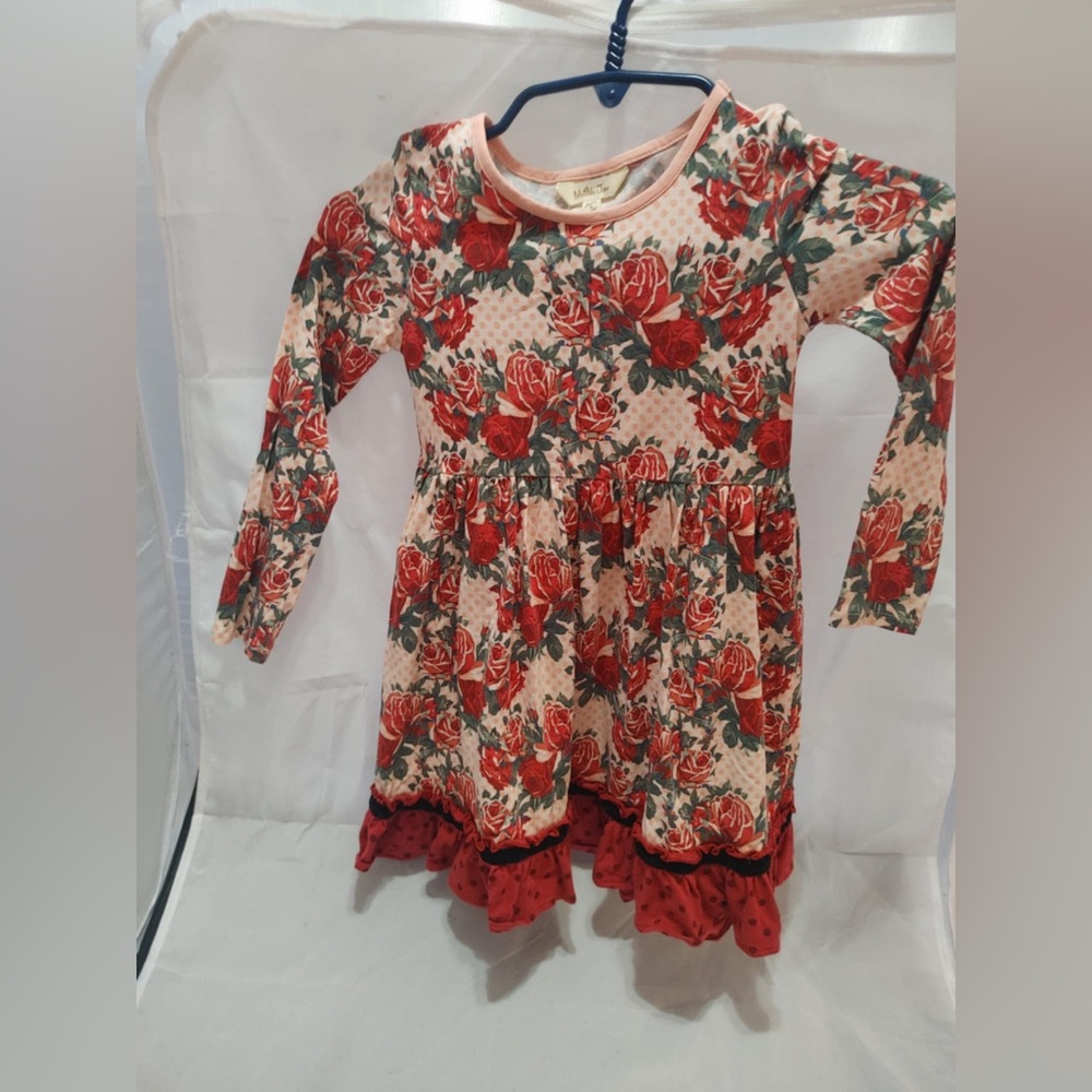 Matilda Jane Kids Dress with Red Floral Pattern